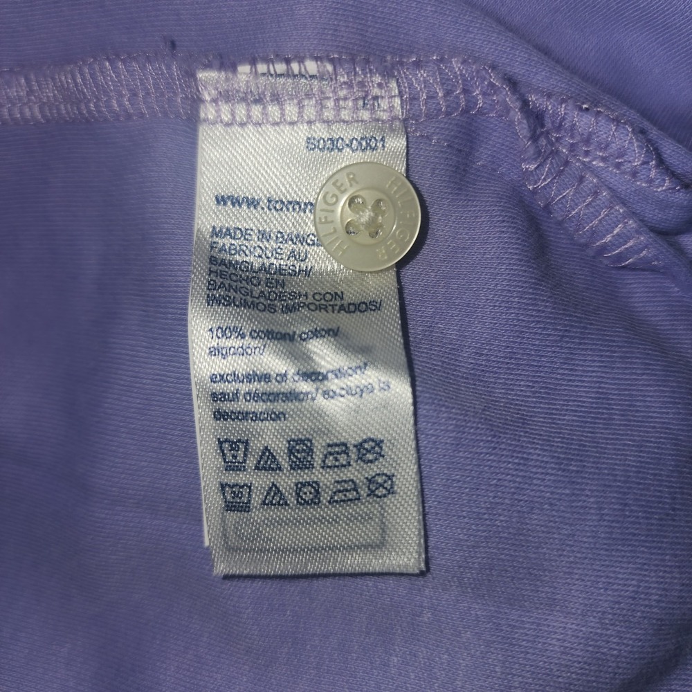 Tommy Hilfiger Men's Small Short Sleeve Polo Shirt Lavender/Navy - Picture 4 of 6